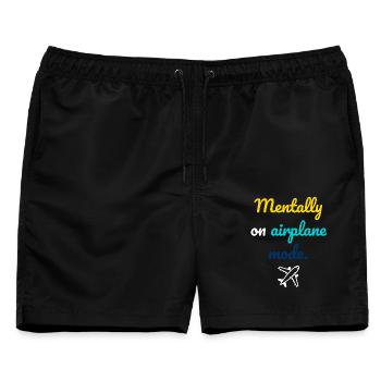 Mentaler Flugmodus - Männer Badeshorts - Schwarz - Vorne - AI Model Male 178 light (178cm)