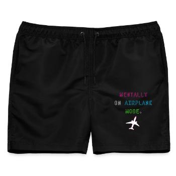 Mentally on Airplane Mode - Männer Badeshorts - Schwarz - Vorne - AI Model Male 178 light (178cm)