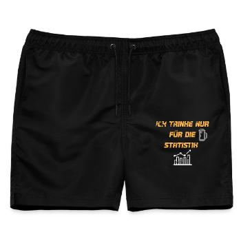 Ich trinke nur für die Statistik - Männer Badeshorts - Schwarz - Vorne - AI Model Male 178 light (178cm)
