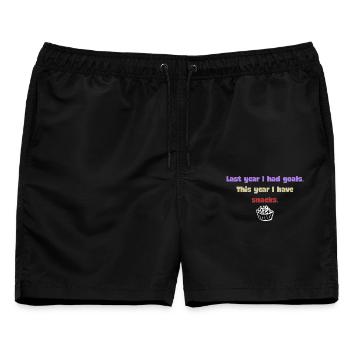 Lustiger Neujahrsspruch - Snack - Männer Badeshorts - Schwarz - Vorne - AI Model Male 178 light (178cm)