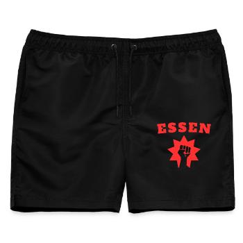 Essen - Männer Badeshorts - Schwarz - Vorne - AI Model Male 178 light (178cm)