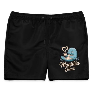 Seekuh Meerestier Ozean liebt Tee - Männer Badeshorts - Schwarz - Vorne - AI Model Male 178 light (178cm)