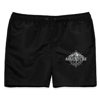 Abenteuer - Männer Badeshorts - Schwarz - Vorne - AI Model Male 178 light (178cm)