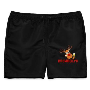 BrewDolph Reindeer Bierheld - Männer Badeshorts - Schwarz - Vorne - AI Model Male 178 light (178cm)