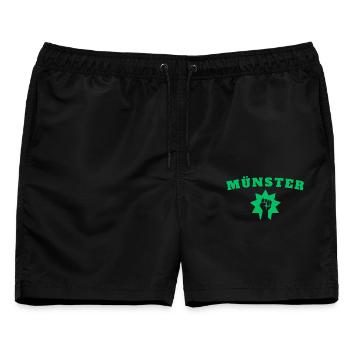 Münster - Männer Badeshorts - Schwarz - Vorne - AI Model Male 178 light (178cm)