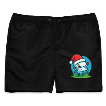 Lustiger Golfball Weihnachtsmann Weihnachtsfeiertag - Männer Badeshorts - Schwarz - Vorne - AI Model Male 178 light (178cm)