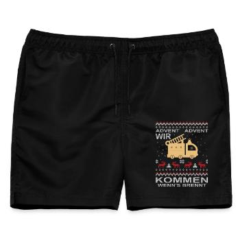  Feuerwehr Advent Weihnachten - Männer Badeshorts - Schwarz - Vorne - AI Model Male 178 light (178cm)