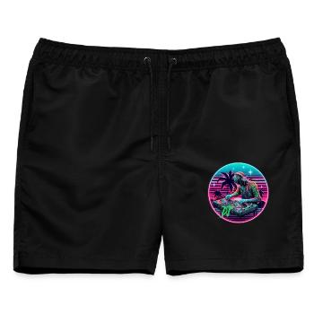 DJ - Männer Badeshorts - Schwarz - Vorne - AI Model Male 178 light (178cm)