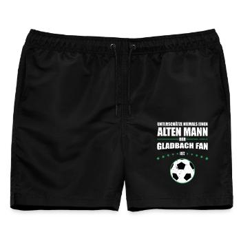 Mönchengladbach Geschenk Hooligan Ultras Retro - Männer Badeshorts - Schwarz - Vorne - AI Model Male 178 light (178cm)