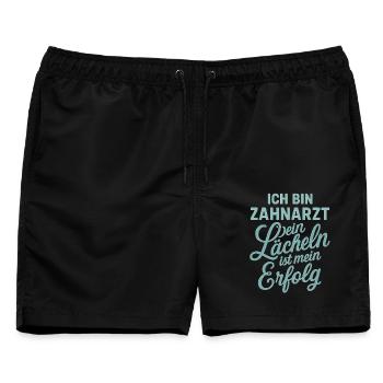Ich Bin Zahnarzt Dein Lächeln Ist Mein Erfolg - Männer Badeshorts - Schwarz - Vorne - AI Model Male 178 light (178cm)
