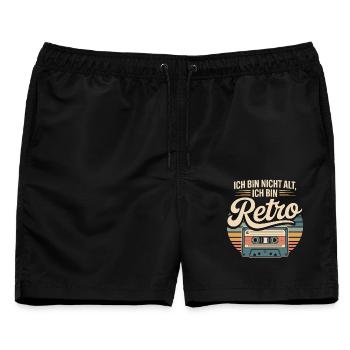Ich bin Retro Kassette - Männer Badeshorts - Schwarz - Vorne - AI Model Male 178 light (178cm)