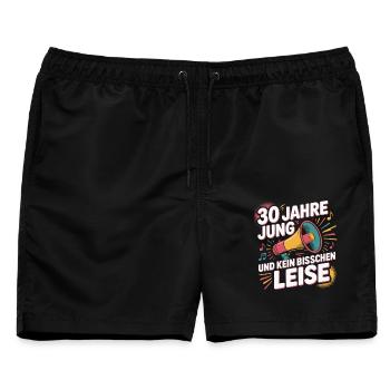 30 Jahre Jung und Kein Bisschen Leise - Männer Badeshorts - Schwarz - Vorne - AI Model Male 178 light (178cm)