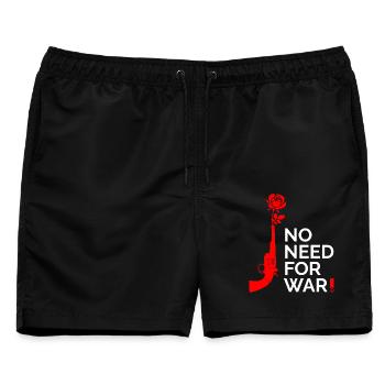 NO WAR - Männer Badeshorts - Schwarz - Vorne - AI Model Male 178 light (178cm)
