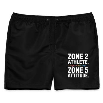 Halbmarathon Zone 2 TRaining für Läufer Laufshirt - Männer Badeshorts - Schwarz - Vorne - AI Model Male 178 light (178cm)