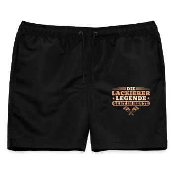 Rentner - Die Lackierer Legende geht in Rente - Männer Badeshorts - Schwarz - Vorne - AI Model Male 178 light (178cm)