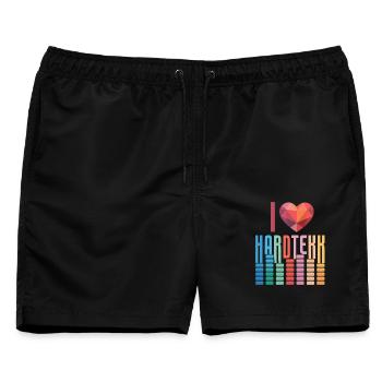 Hardtekk Tekke Ostdeutschland - Männer Badeshorts - Schwarz - Vorne - AI Model Male 178 light (178cm)