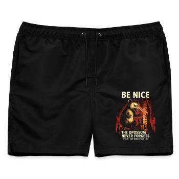 Be Nice Opossum Shirt für Film- und Spielefans - Männer Badeshorts - Schwarz - Vorne - AI Model Male 178 light (178cm)