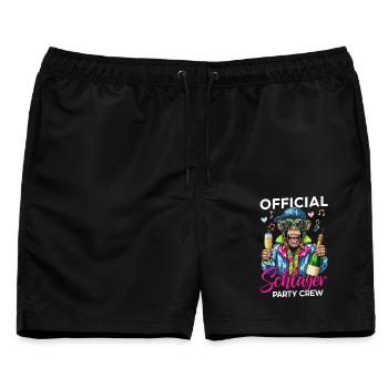 Official Schlager Party Crew - Männer Badeshorts - Schwarz - Vorne - AI Model Male 178 light (178cm)
