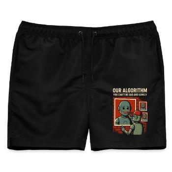 Unser Algorithmus-Shirt für Programmierer und Creators - Männer Badeshorts - Schwarz - Vorne - AI Model Male 178 light (178cm)