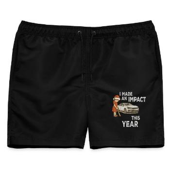 Unartiges Mädchen Weihnachten Lustig - Männer Badeshorts - Schwarz - Vorne - AI Model Male 178 light (178cm)