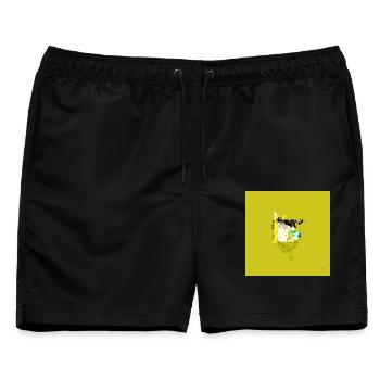 TEXTURA_DE_COLOR_#03 - Männer Badeshorts - Schwarz - Vorne - AI Model Male 178 light (178cm)