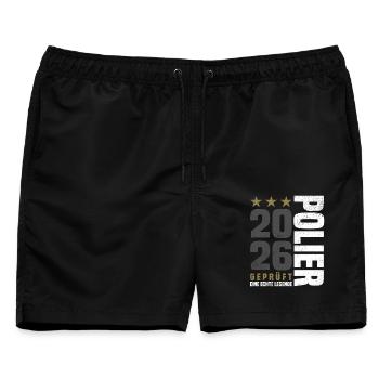 Geprüfter Polier 2026 - Männer Badeshorts - Schwarz - Vorne - AI Model Male 178 light (178cm)