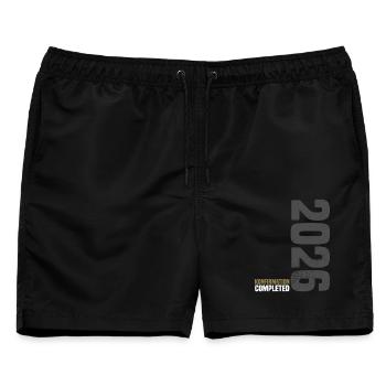 Glückwunsch Konfirmation 2026 - Männer Badeshorts - Schwarz - Vorne - AI Model Male 178 light (178cm)
