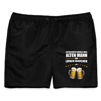 Geschenk für Alter Mann der Lecker Bierchen liebt - Männer Badeshorts - Schwarz - Vorne - AI Model Male 178 light (178cm)