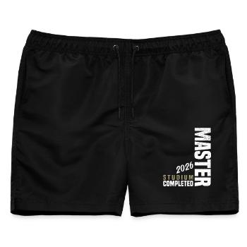 Master Studium Abschluss 2026 - Männer Badeshorts - Schwarz - Vorne - AI Model Male 178 light (178cm)
