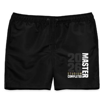 Master Abschluss 2026 - Männer Badeshorts - Schwarz - Vorne - AI Model Male 178 light (178cm)