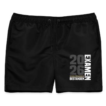Examen Schulpädagogik 2026 - Männer Badeshorts - Schwarz - Vorne - AI Model Male 178 light (178cm)