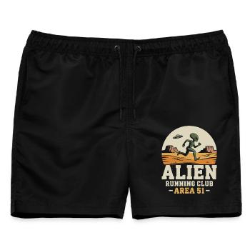 Lustige Area 51 Alien UFO Laufläufer - Männer Badeshorts - Schwarz - Vorne - AI Model Male 178 light (178cm)
