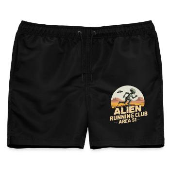 Lustige Area 51 Alien UFO Laufläufer - Männer Badeshorts - Schwarz - Vorne - AI Model Male 178 light (178cm)