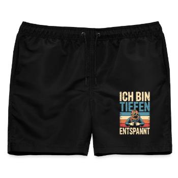 Tauchen Ich bin tiefenentspannt Taucherhelm - Männer Badeshorts - Schwarz - Vorne - AI Model Male 178 light (178cm)
