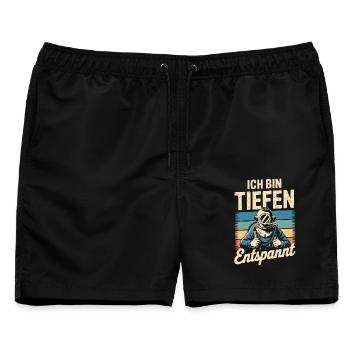 Tauchen Ich bin tiefenentspannt Taucherhelm - Männer Badeshorts - Schwarz - Vorne - AI Model Male 178 light (178cm)