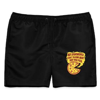 Deep Dish Pizza Chicargo - Männer Badeshorts - Schwarz - Vorne - AI Model Male 178 light (178cm)