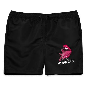 Verliebt - Männer Badeshorts - Schwarz - Vorne - AI Model Male 178 light (178cm)