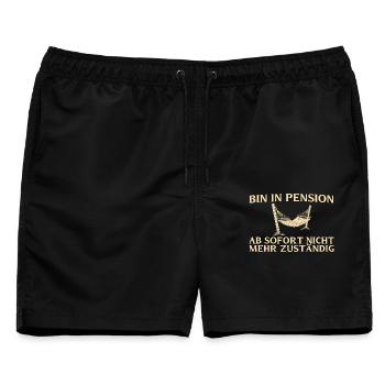 Pension Nicht mehr zuständig - Pensionär - Männer Badeshorts - Schwarz - Vorne - AI Model Male 178 light (178cm)