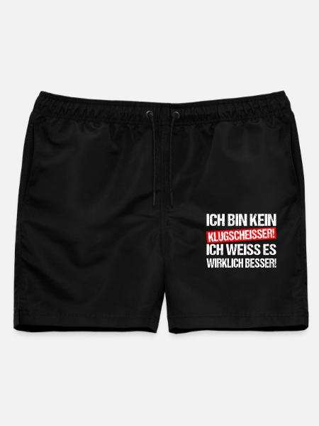Ich bin kein Klugscheisser Besserwisser - Männer Badeshorts - Schwarz