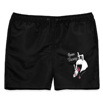 verliebt - Männer Badeshorts - Schwarz - Vorne - AI Model Male 178 light (178cm)