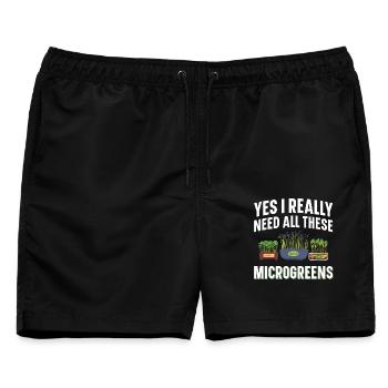 Microgreens Growing System Gartenset Spross - Männer Badeshorts - Schwarz - Vorne - AI Model Male 178 light (178cm)