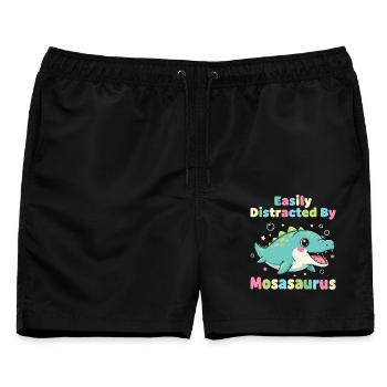 Kawaii leicht von Mosasaurus abgelenkt - Männer Badeshorts - Schwarz - Vorne - AI Model Male 178 light (178cm)