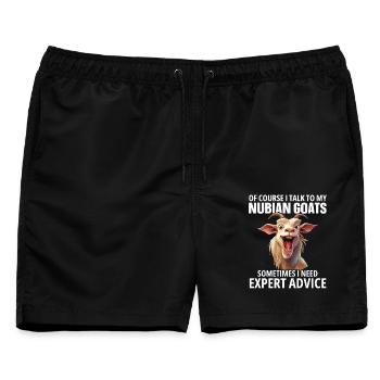 Nubische Ziege Stofftier Ziege Papa Plüsch Nubier - Männer Badeshorts - Schwarz - Vorne - AI Model Male 178 light (178cm)