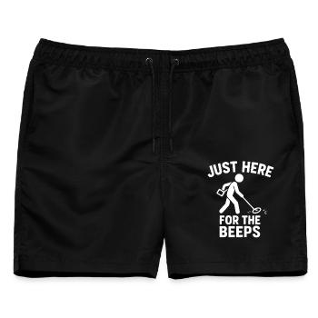 Nur hier für den Spaß am Metalldetektor-Suchen! - Männer Badeshorts - Schwarz - Vorne - AI Model Male 178 light (178cm)