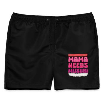 Mama Needs Musubi - Männer Badeshorts - Schwarz - Vorne - AI Model Male 178 light (178cm)