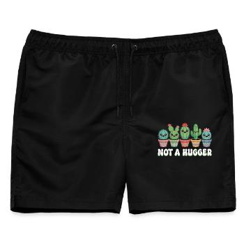Hugger Lustige Pflanze Sukkulente Kaktus - Männer Badeshorts - Schwarz - Vorne - AI Model Male 178 light (178cm)