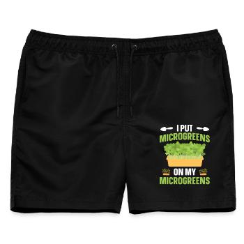 Microgreens Gartenkit Vegane Diät Sprout Lover - Männer Badeshorts - Schwarz - Vorne - AI Model Male 178 light (178cm)