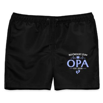 Befördert zum Opa 2026 Babyparty - Männer Badeshorts - Schwarz - Vorne - AI Model Male 178 light (178cm)