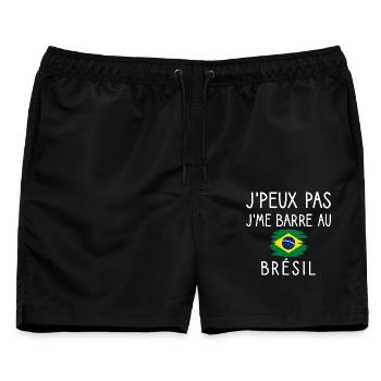 Ich kann nicht, ich gehe nach Brasilien Humor Reisen - Männer Badeshorts - Schwarz - Vorne - AI Model Male 178 light (178cm)