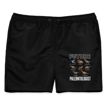 Future Paleontologist Dino Arten Sammler - Männer Badeshorts - Schwarz - Vorne - AI Model Male 178 light (178cm)